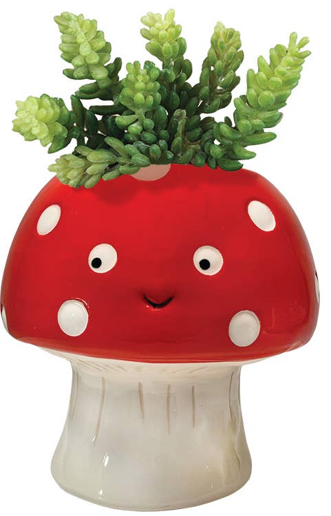 Kawaii Mushroom Planter - Small - Ceramic