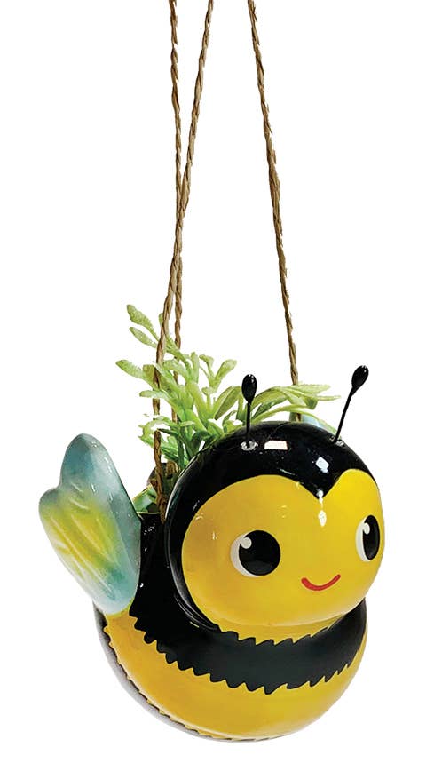 Mini Bee & Ladybug Hanging Ceramic Planters