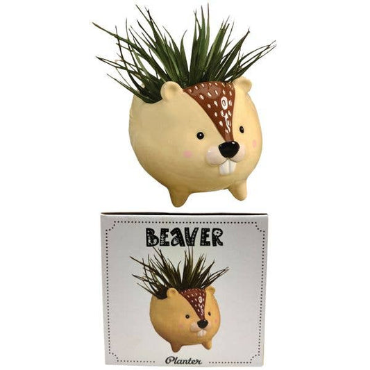 The Busy Beaver - 6" Ceramic Planter