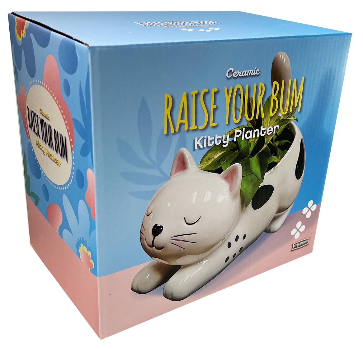 Raise Your Bum Kitty Ceramic Planter