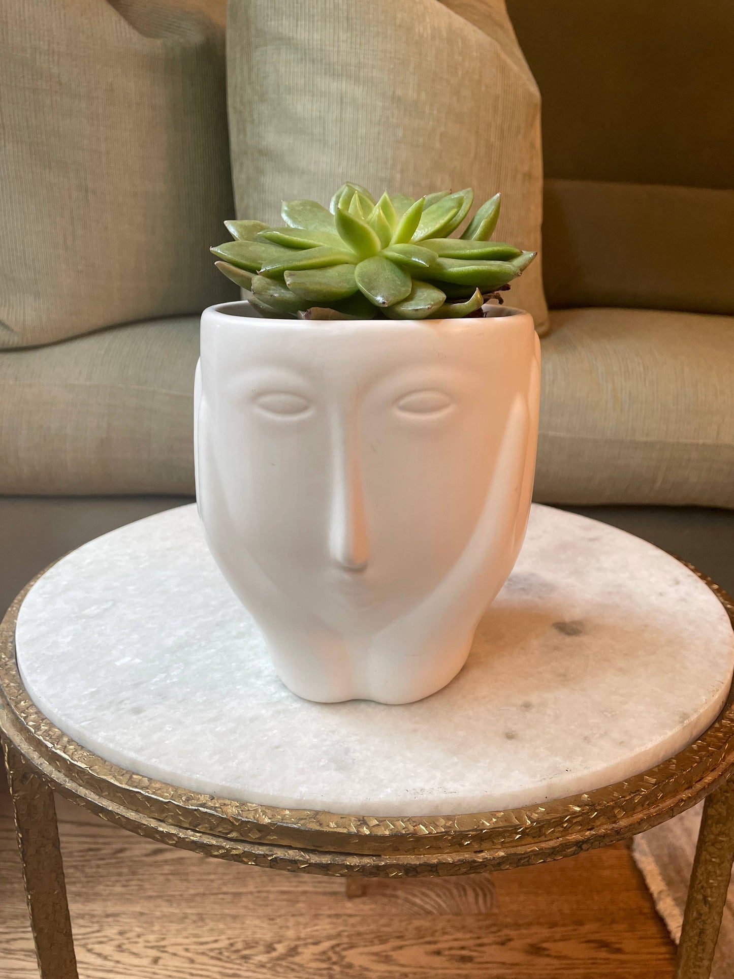 Pondering Ceramic Face Planter