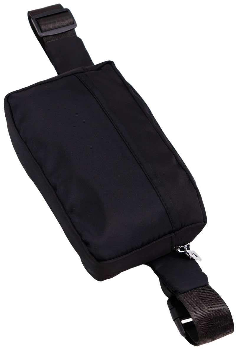 Minimal Matte Black Fanny Pack Cross Body Bag