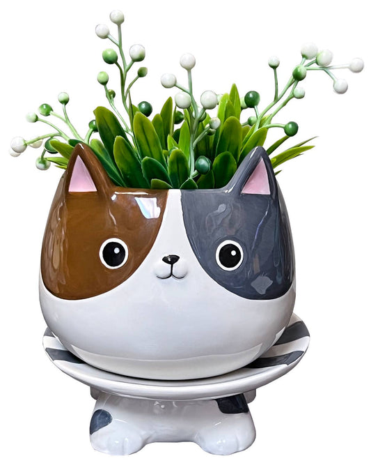 Cat's Meow Ceramic Footsie Planter