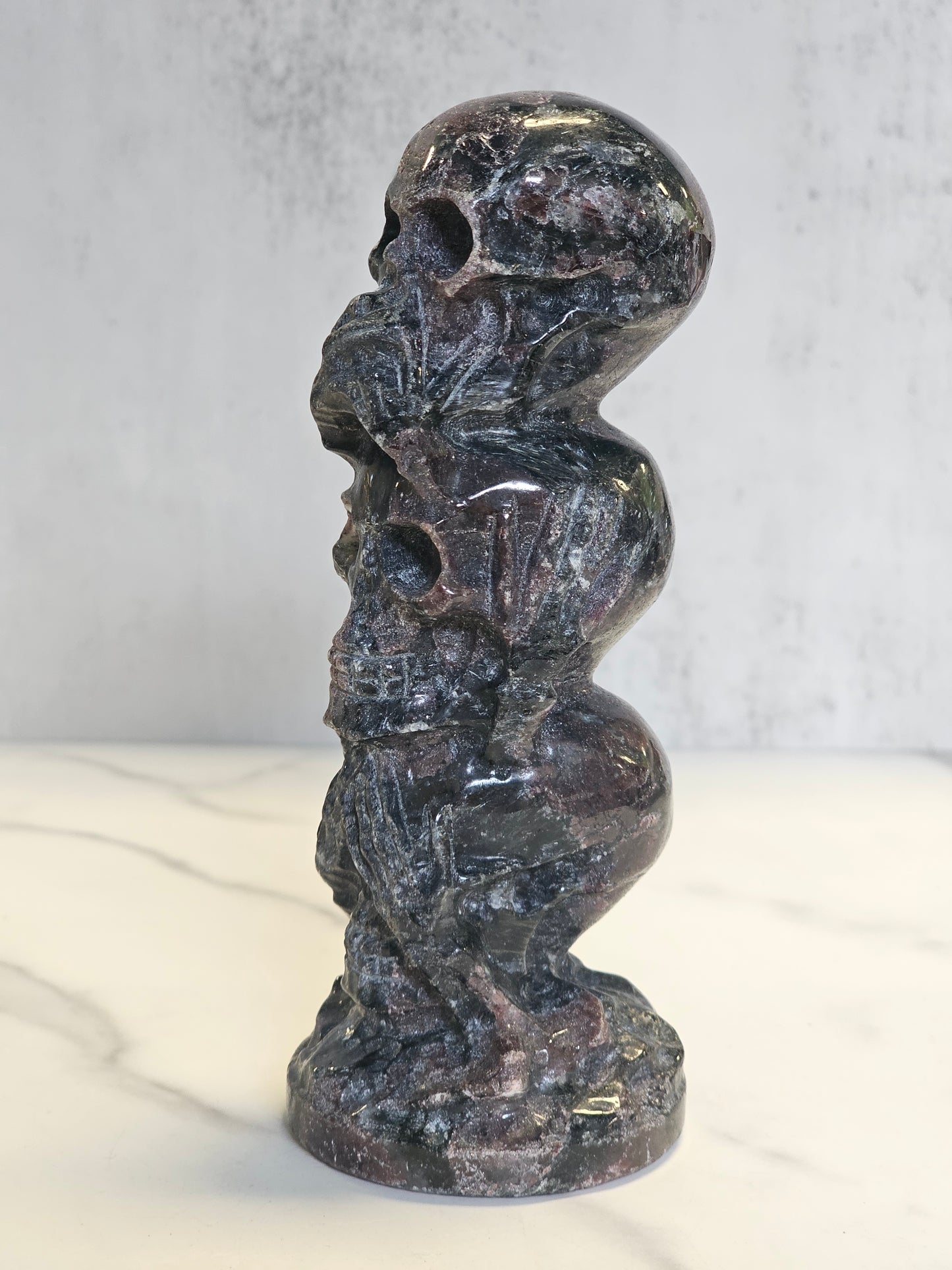 Garnet Skull Tower - Speak, Hear, and See No Evil