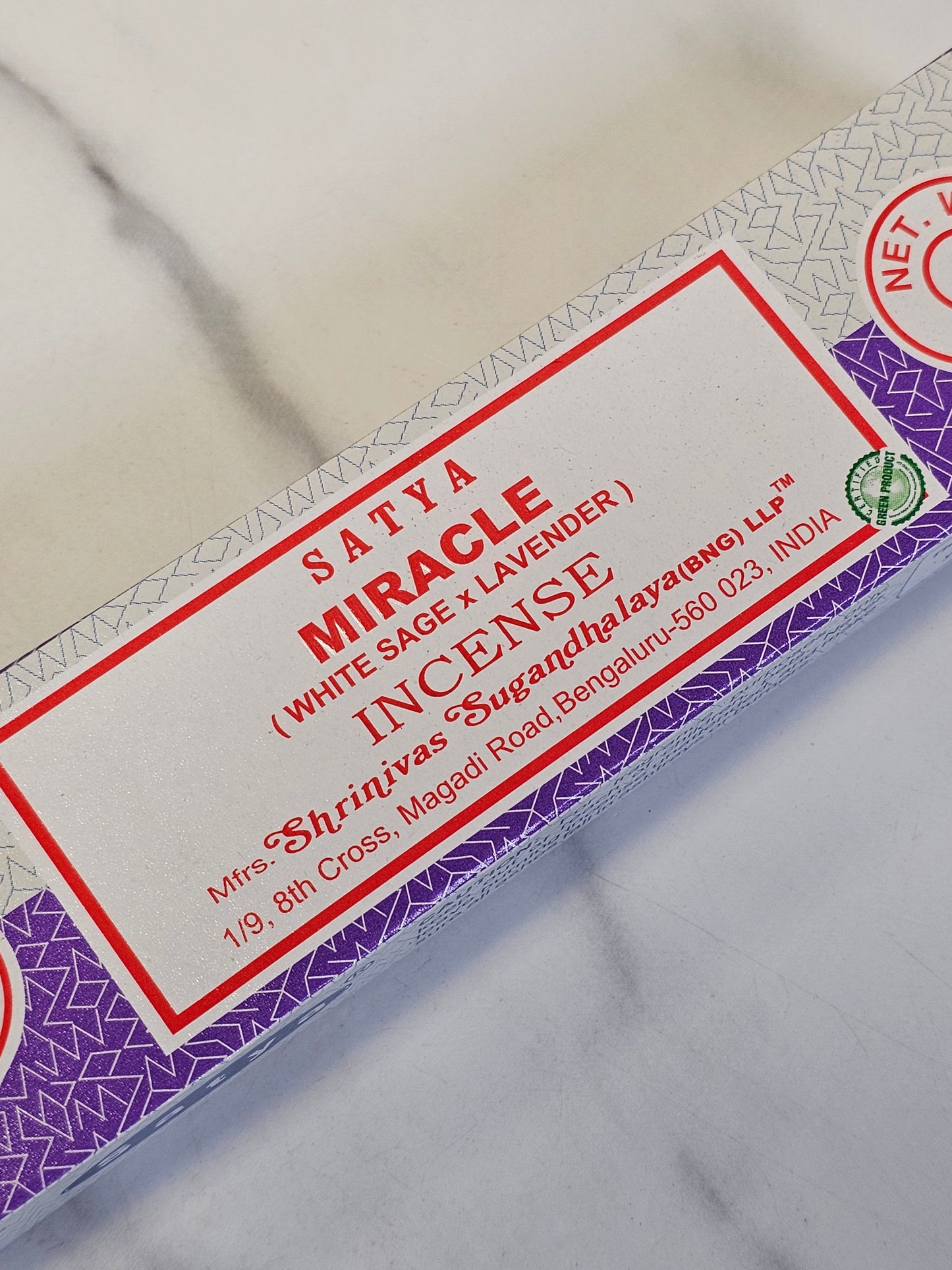 Satya Miracle (White Sage x Lavender) Incense Sticks 15g