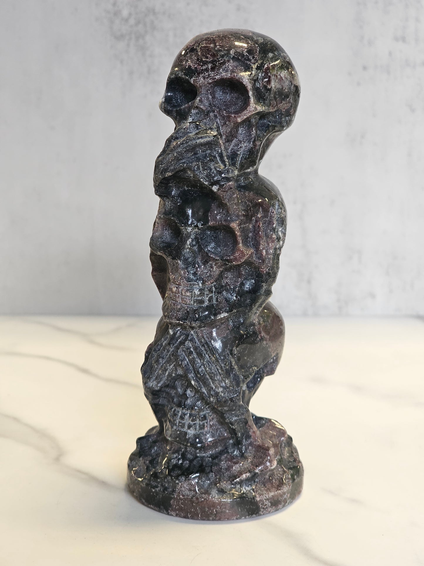 Garnet Skull Tower - Speak, Hear, and See No Evil