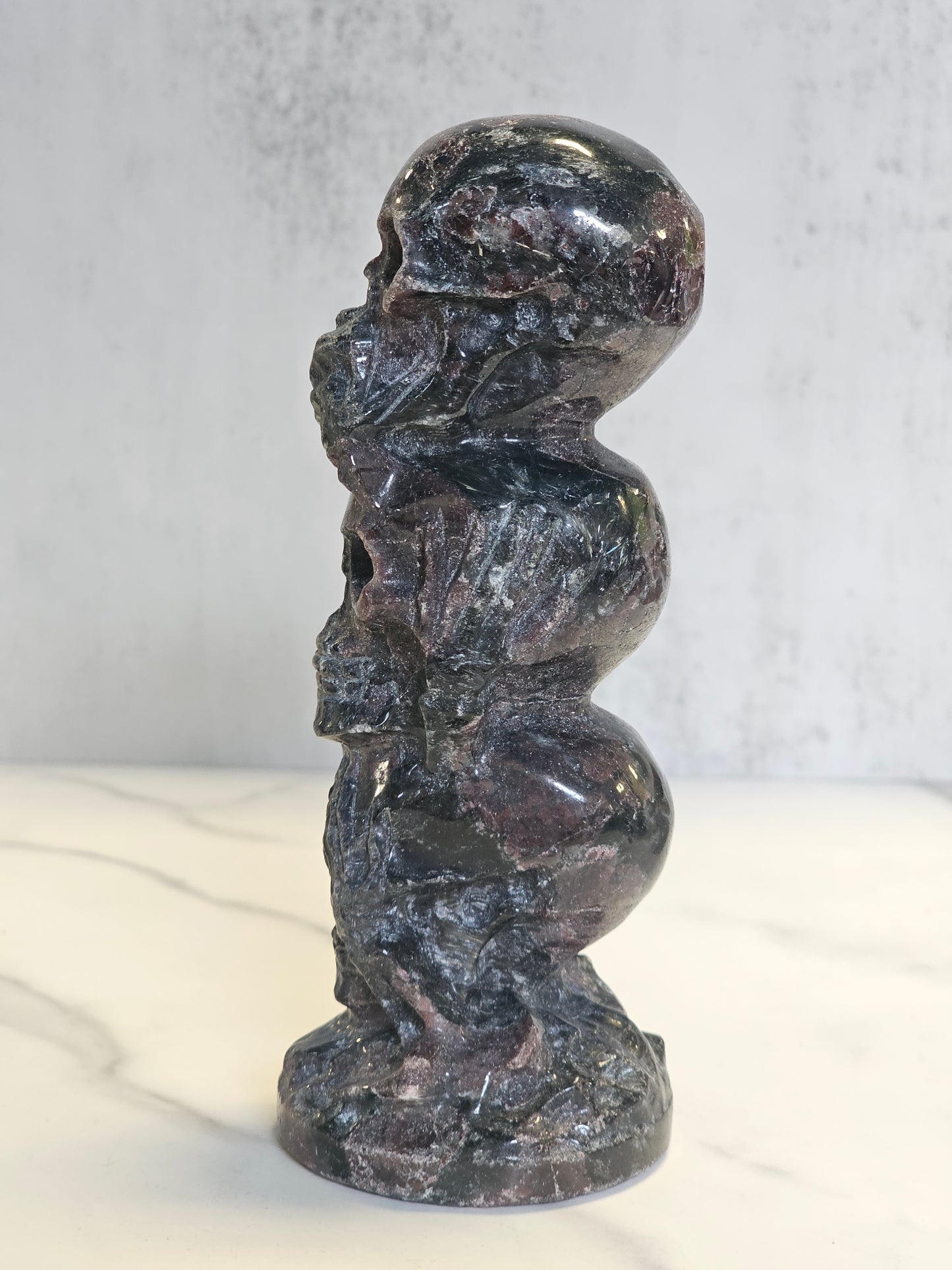 Garnet Skull Tower - Speak, Hear, and See No Evil