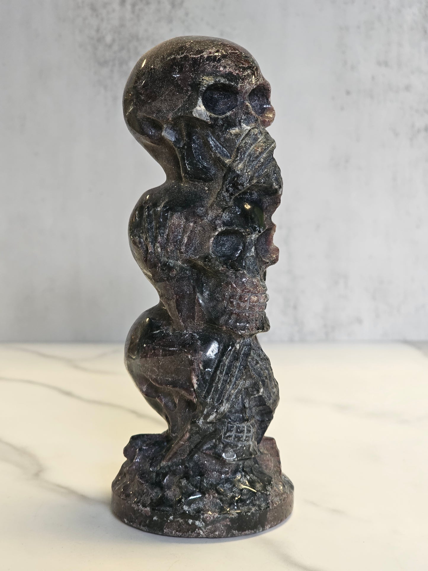 Garnet Skull Tower - Speak, Hear, and See No Evil