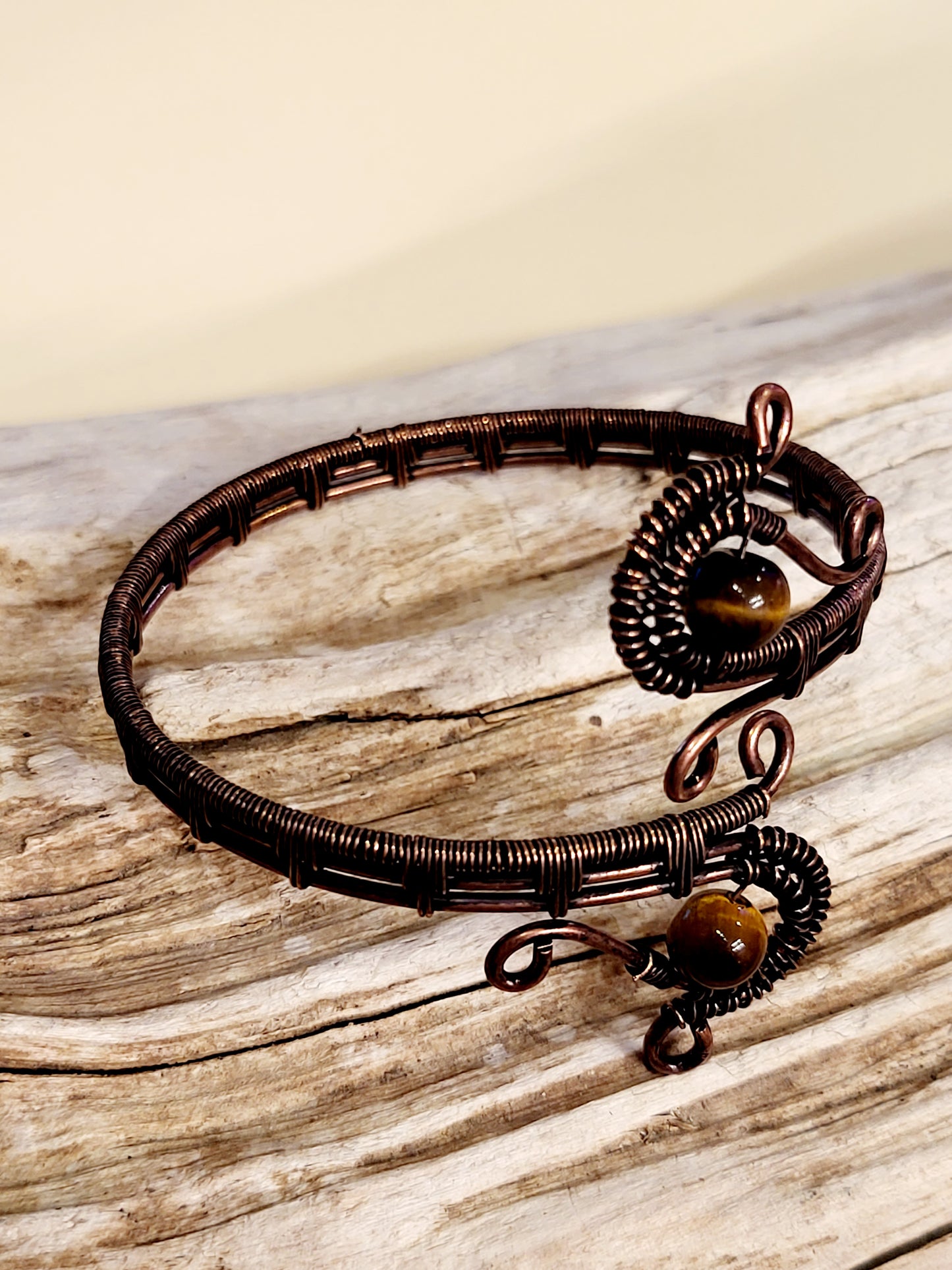 Tiger's Eye Wire Wrapped Bracelet