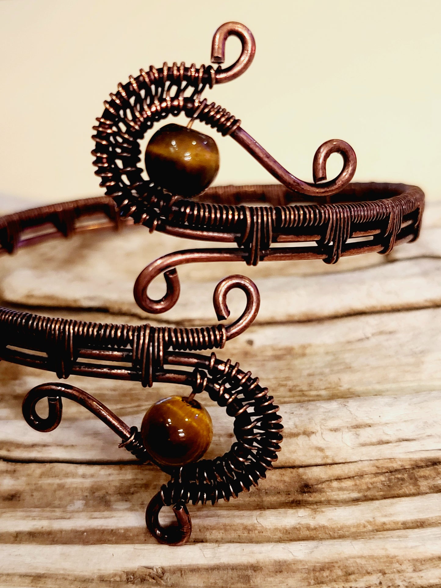 Tiger's Eye Wire Wrapped Bracelet