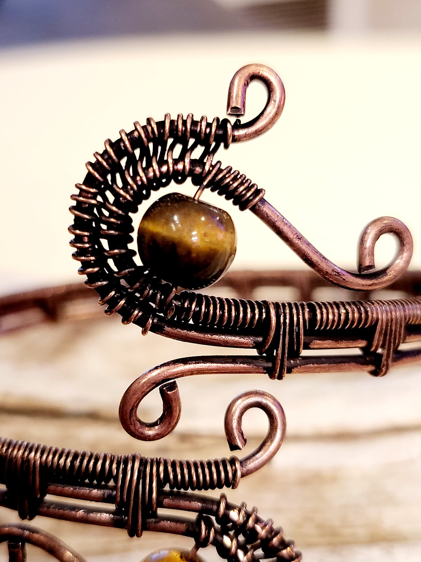 Tiger's Eye Wire Wrapped Bracelet