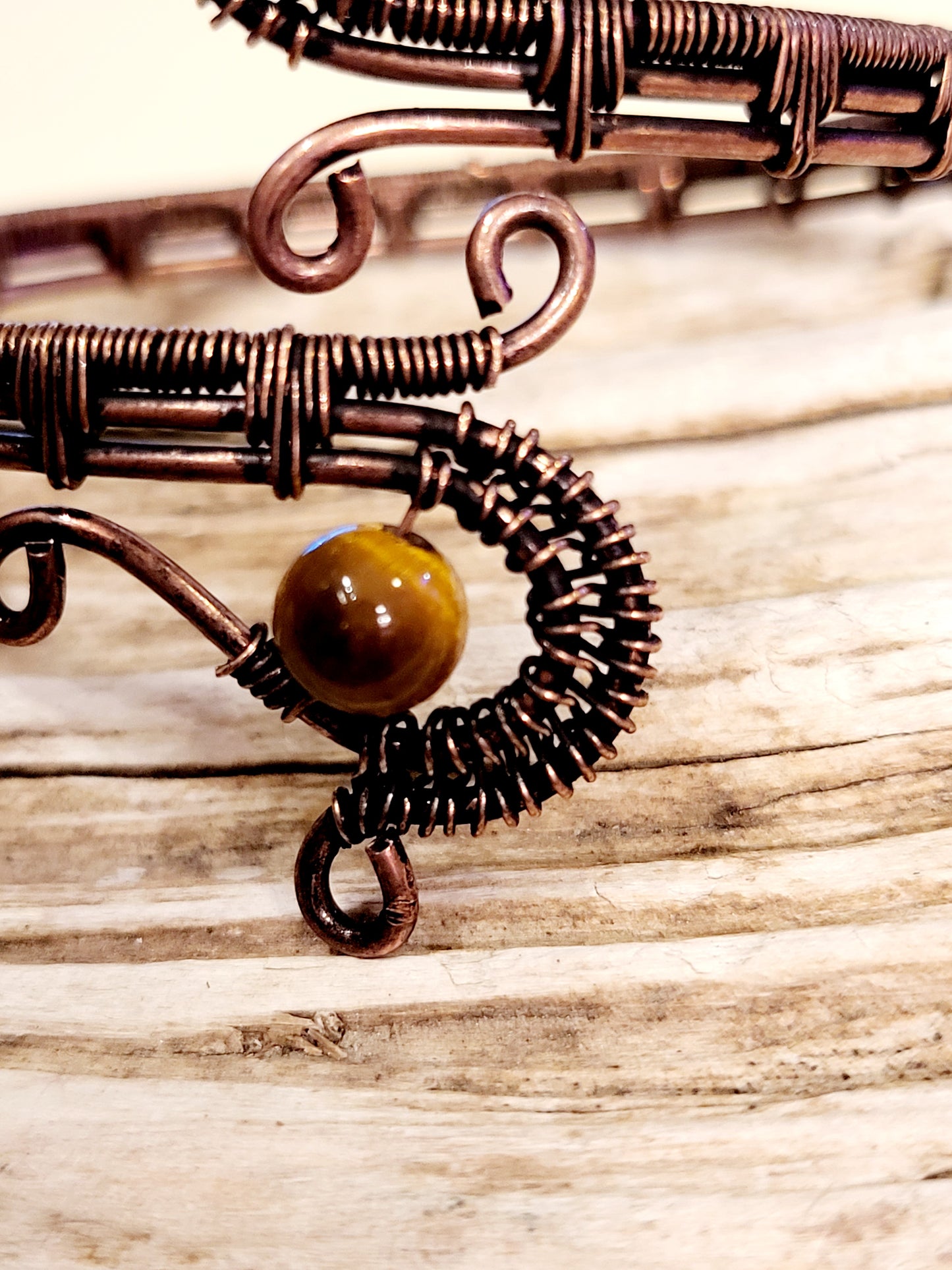 Tiger's Eye Wire Wrapped Bracelet