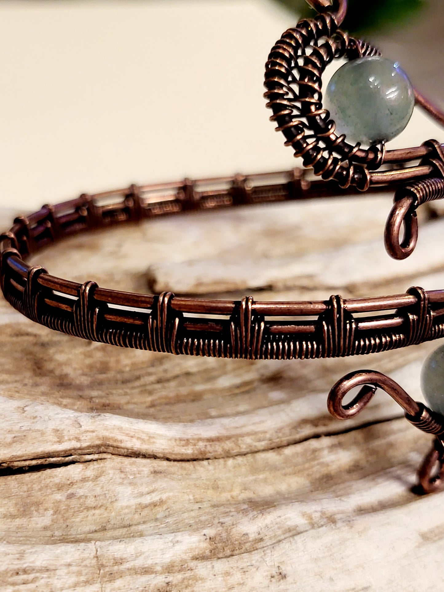 Prehnite Wire Wrapped Bracelet