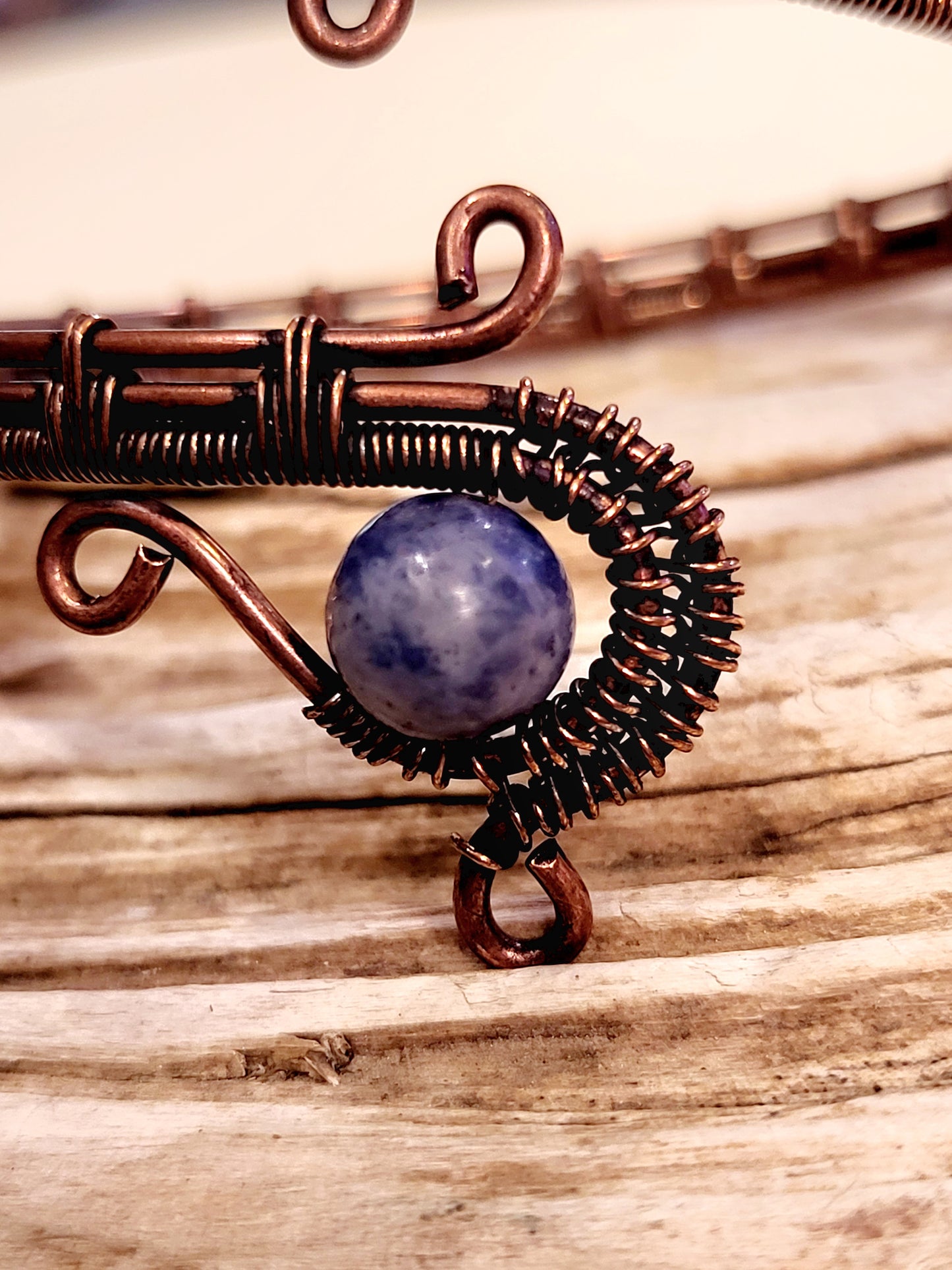 Lapis Lazuli Wire Wrapped Bracelet