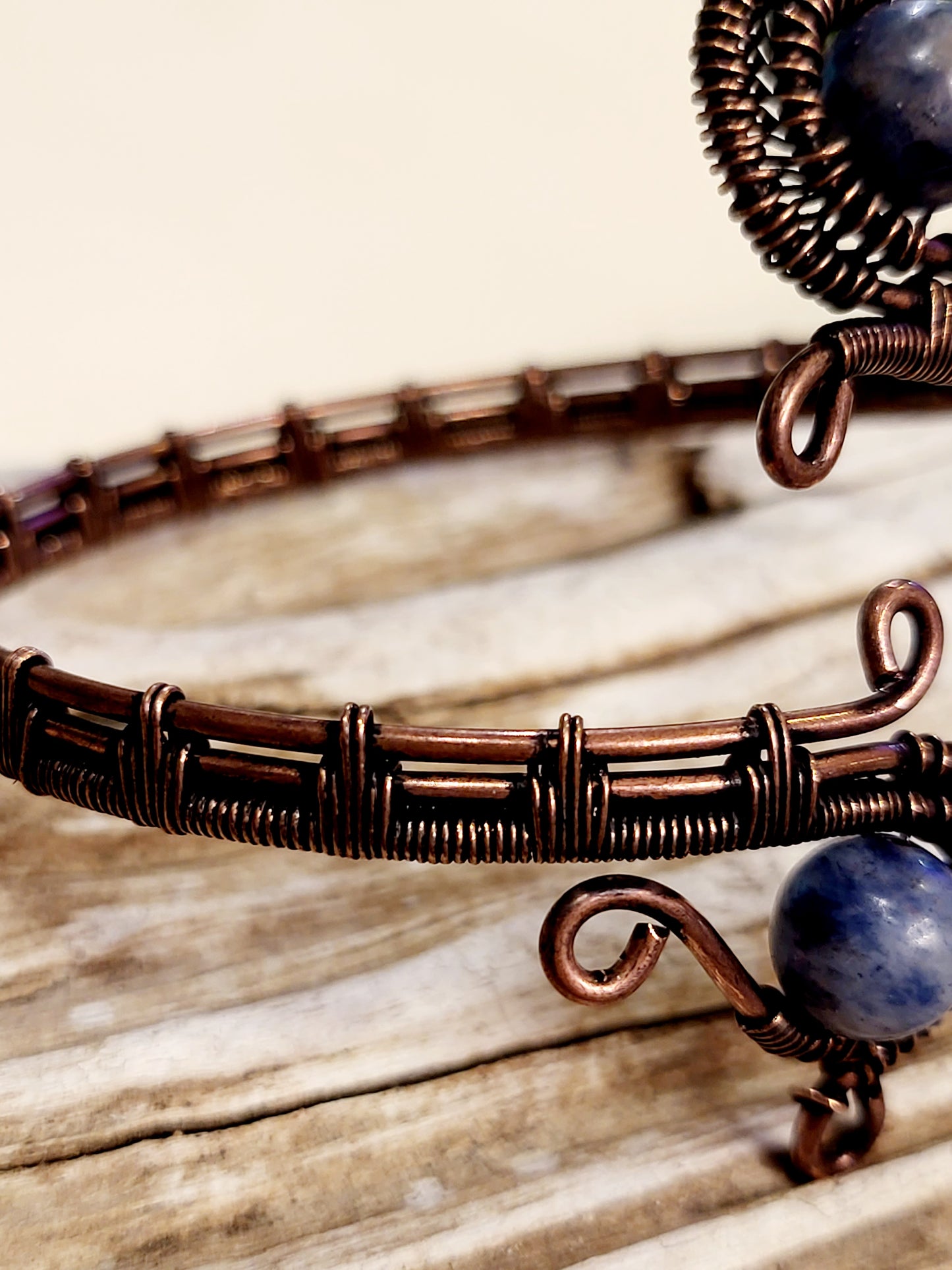 Lapis Lazuli Wire Wrapped Bracelet