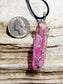 Pink Quartz Tree of Life Silver Wire Wrapped Necklace