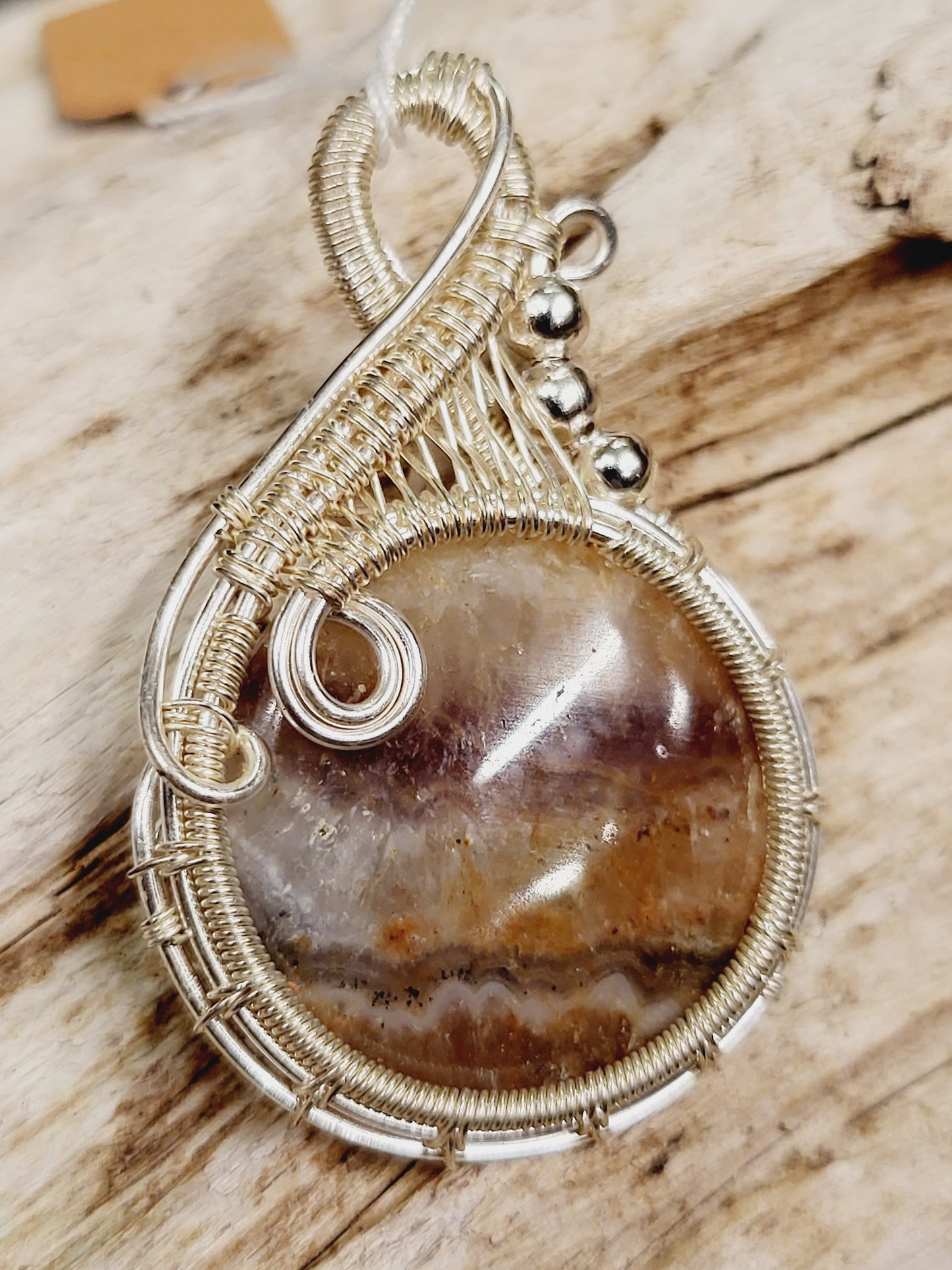 Amethyst Silver Wire Wrapped Necklace Pendant