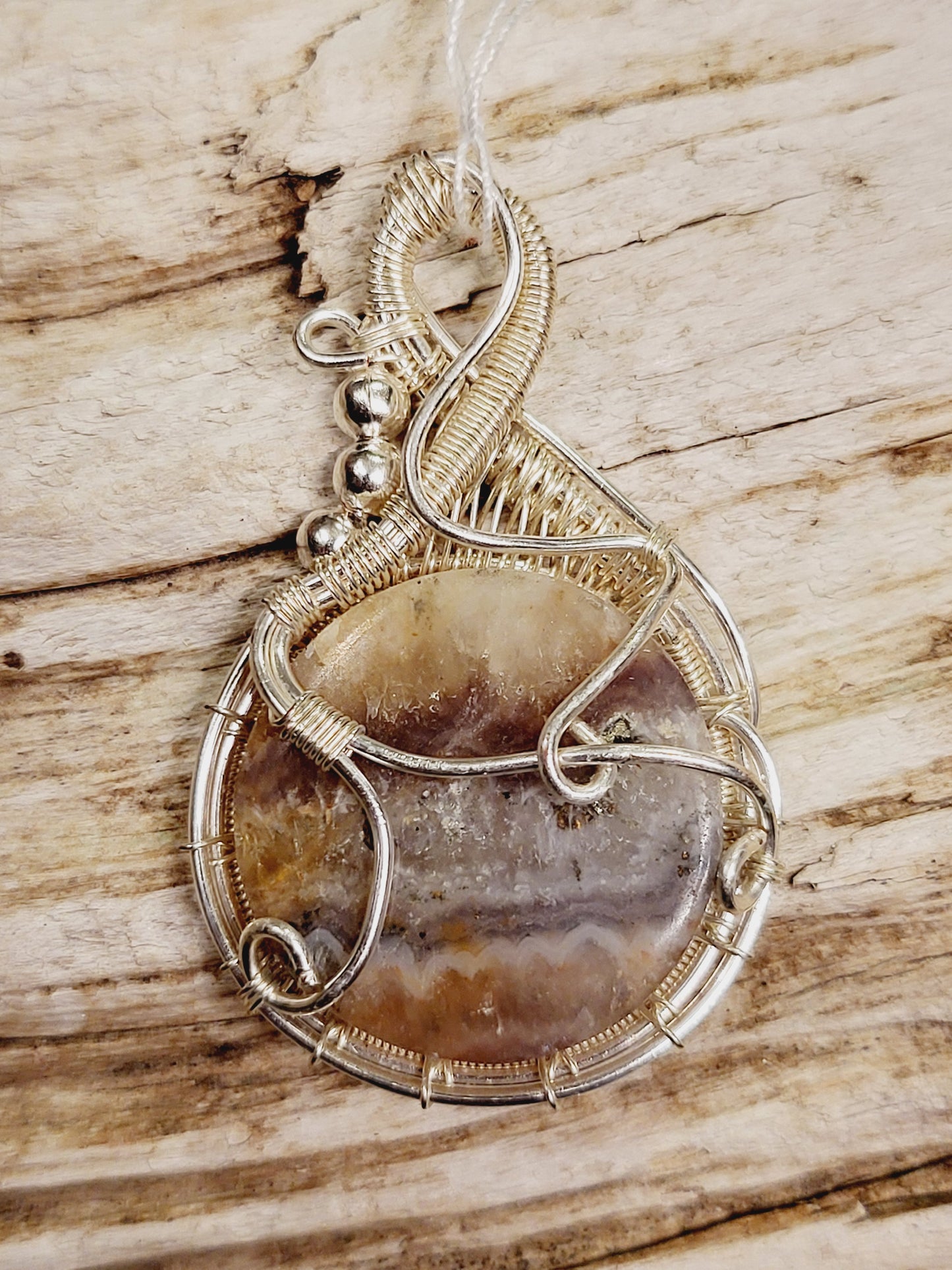 Amethyst Silver Wire Wrapped Necklace Pendant