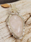 Rose Quartz Silver Wire Wrapped Necklace Pendant