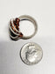 Labradorite and Silver/Copper Wire Wrapped Ring Size 11