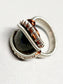 Labradorite and Silver/Copper Wire Wrapped Ring Size 11