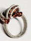 Labradorite and Silver/Copper Wire Wrapped Ring Size 11