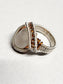 Moonstone and Silver/Copper Wire Wrapped Ring Size 9