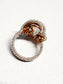Moonstone and Silver/Copper Wire Wrapped Ring Size 9