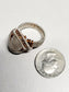 Moonstone and Silver/Copper Wire Wrapped Ring Size 9