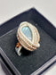 Labradorite and Silver Wire Wrapped Ring Size 8