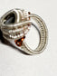 Labradorite and Silver Wire Wrapped Ring Size 8