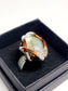 Labradorite and Silver/Copper Wire Wrapped Ring Size 12