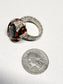 Labradorite and Silver/Copper Wire Wrapped Ring Size 12