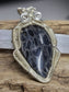 Fossilized Palm Root and Silver Wire Wrapped Necklace