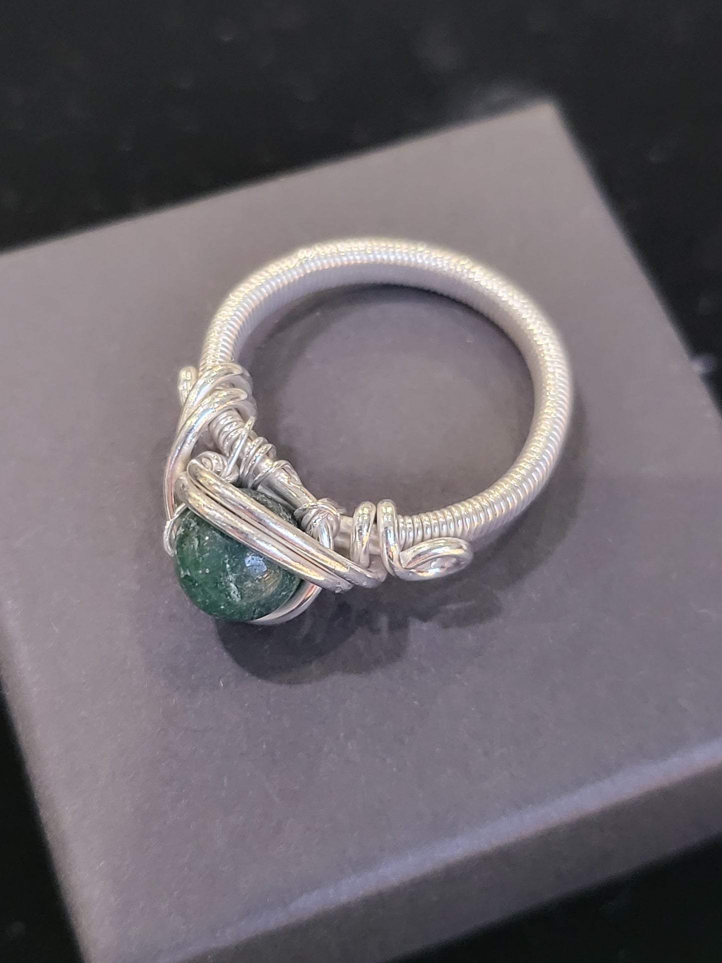 Silver Wire Wrapped Crystal Ring