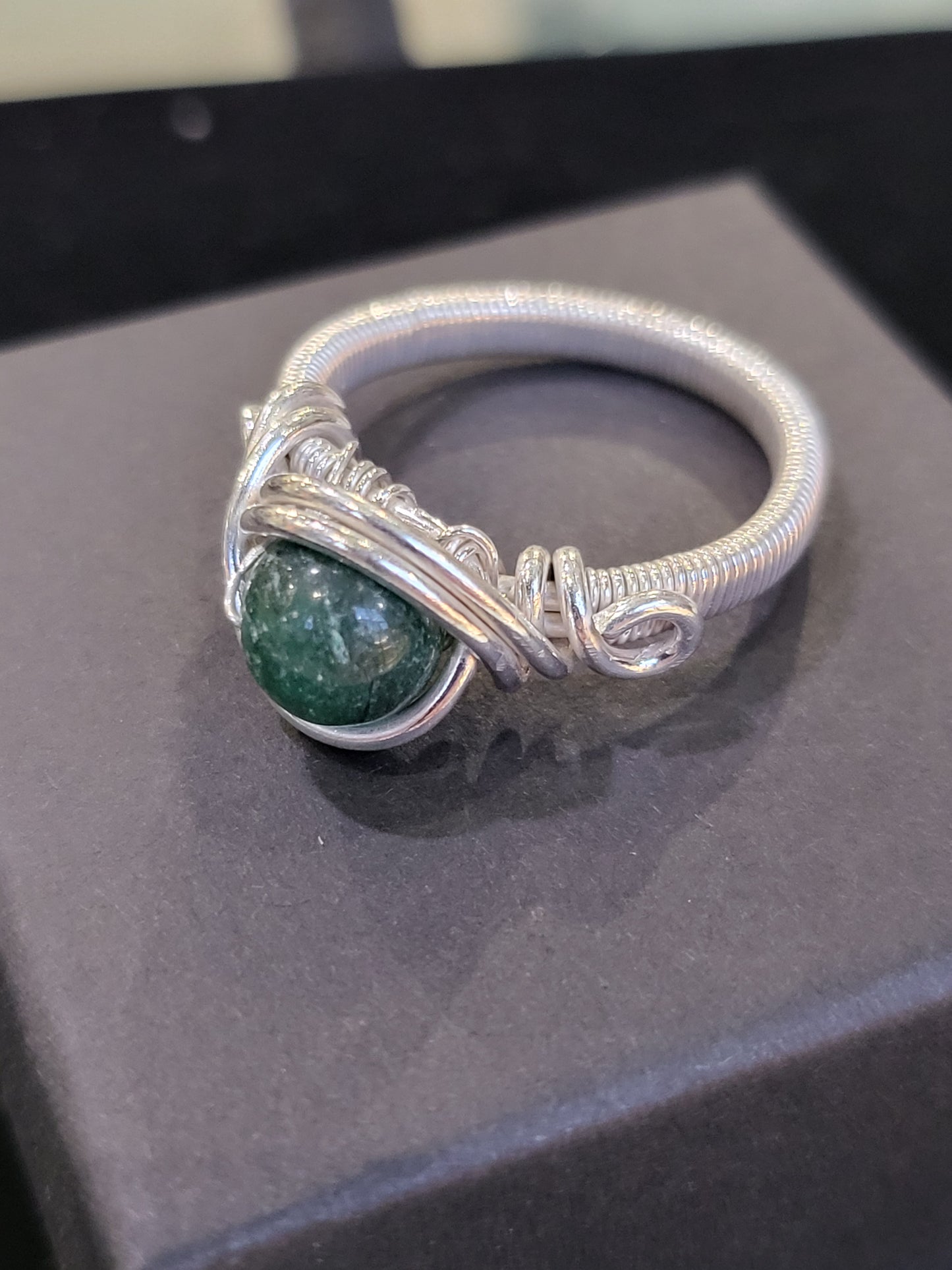 Silver Wire Wrapped Crystal Ring