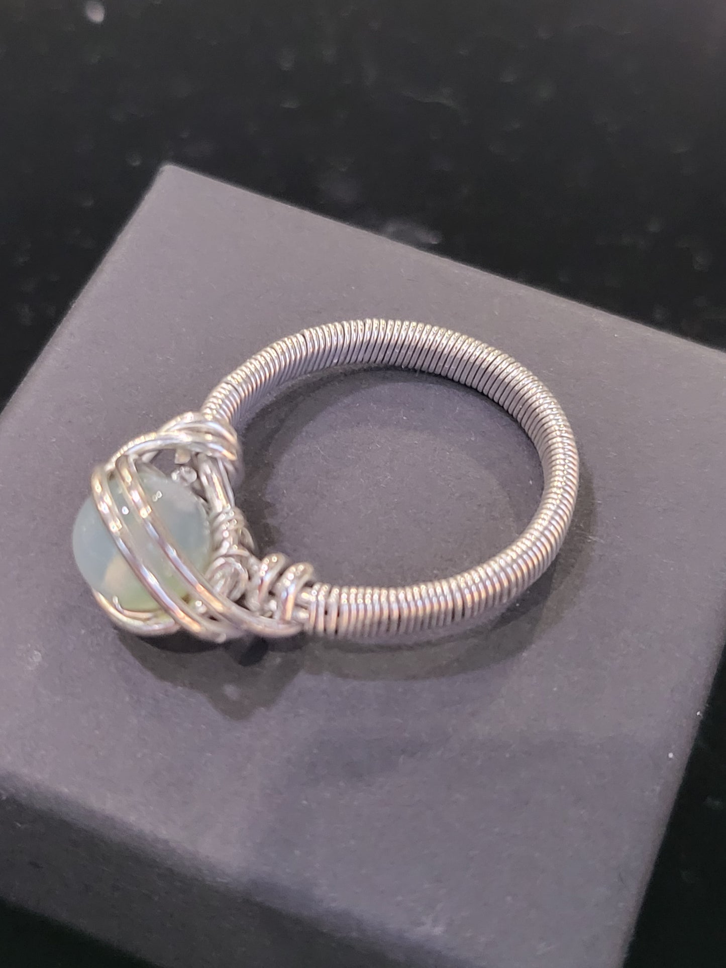 Silver Wire Wrapped Crystal Ring