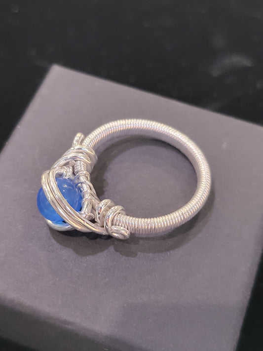 Silver Wire Wrapped Crystal Ring