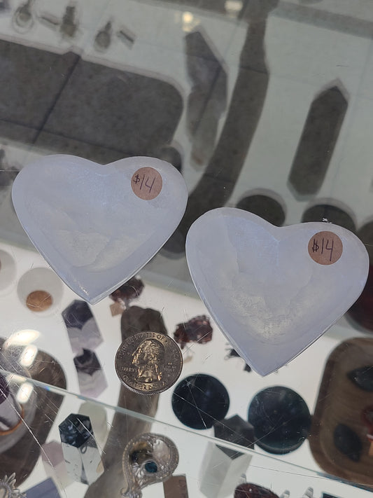 Heart Shaped Selenite Bowl/Dish