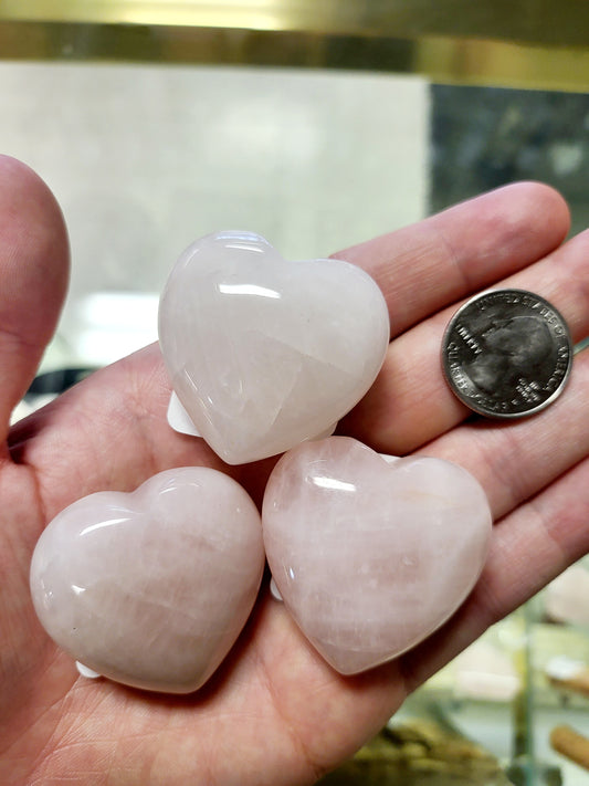 Rose Quartz Puffy Heart