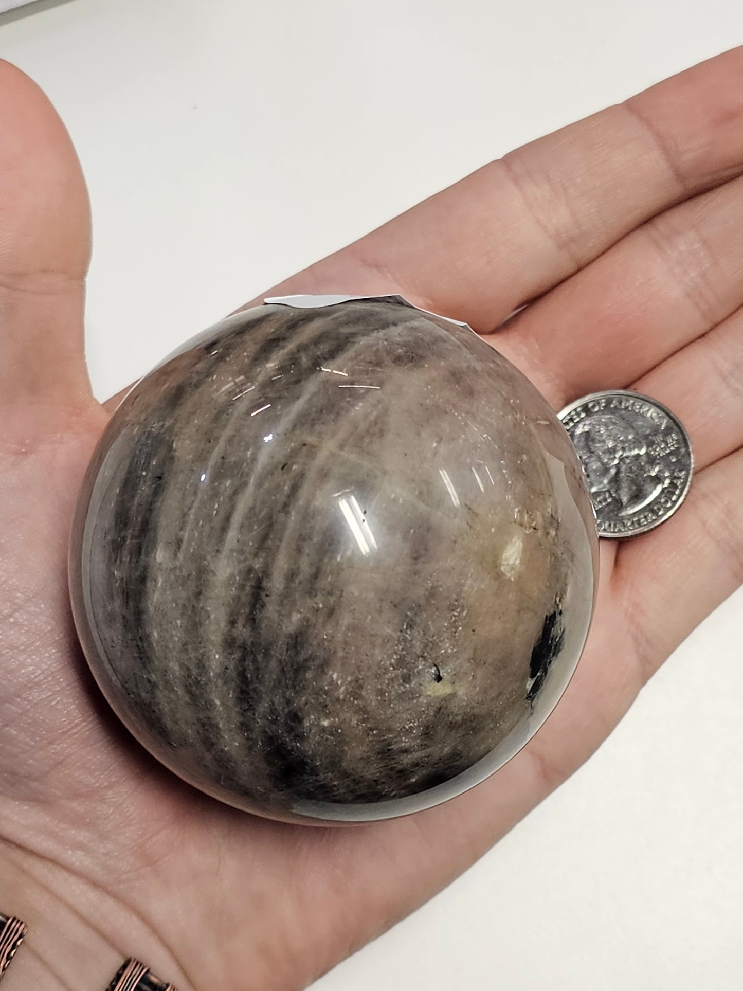 Black Peach Moonstone Sphere