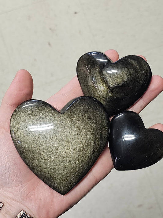 Golden Sheen Obsidian Heart