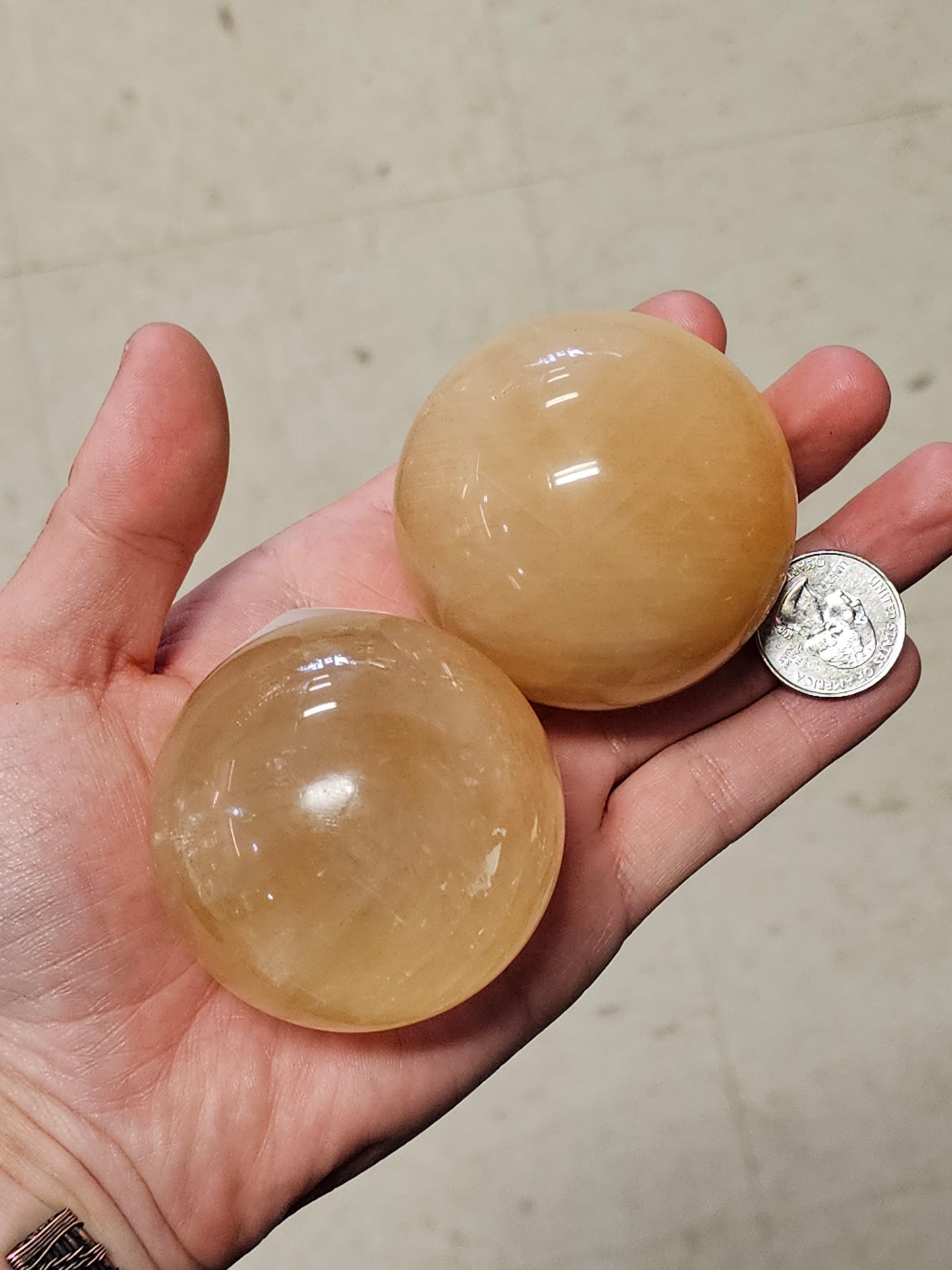 Honey Calcite Sphere