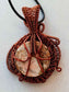 Agate with Copper Wire Wrapped Necklace